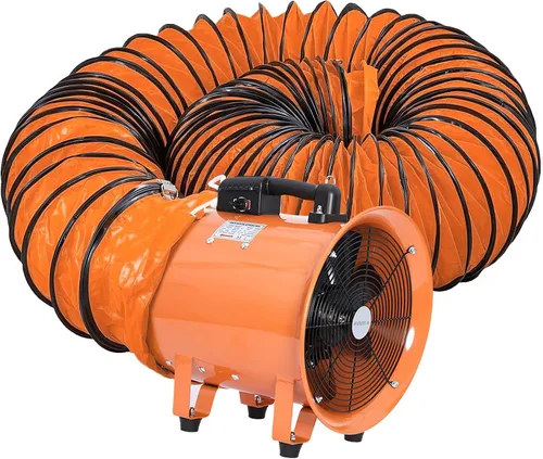 Vista 9 de Soplador utilitario de 8 pulgadas, ventilador de alta velocidad con manguera de conducto, ventilador portátil de bajo ruido, extractor de humos