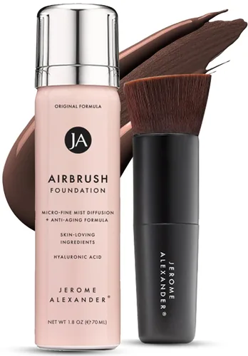Vista 12 de Jerome Alexander MagicMinerals AirBrush Foundation - Set de 2 piezas con base en aerosol y brocha Kabuki - Maquillaje en aerosol con ingredientes