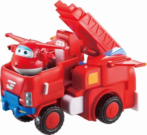 Vista 8 de Super Wings - Remolque de rescate de Dizzy's de 7 pies con mini figura rosa de Transform-a-Bot de 2 pies, juego de vehículos de juguete de avión