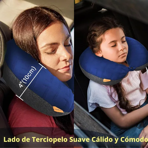 Vista 4 de TREKOLOGY Almohada cervical de viaje para avión – Almohada de cuello de avión de primera calidad para dormir – Soporte de cuello definitivo
