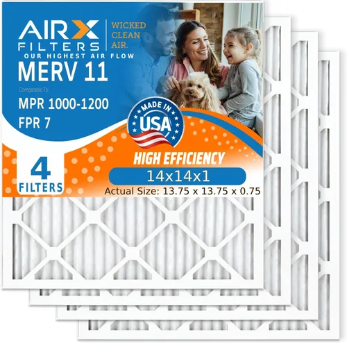 Vista 22 de AIRX FILTERS WICKED CLEAN AIR. Filtro de aire 10x20x1 MERV 11 electrostático plisado filtro de aire acondicionado paquete de 4 filtros de horno HVAC