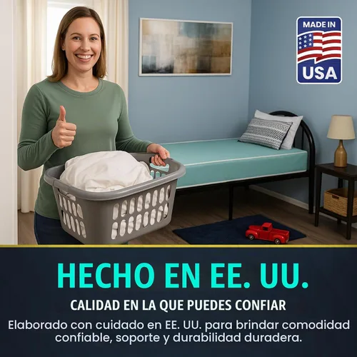 Vista 5 de Colchón de espuma con funda de vinilo resistente al agua (COT33, 6 pulgadas)