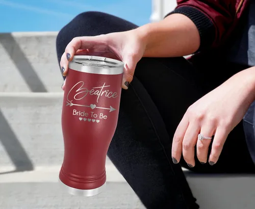 Vista 2 de TEEAMORE Vaso de acero inoxidable grabado con láser personalizado con aislamiento al vacío, vaso de viaje para café de doble pared con tapa