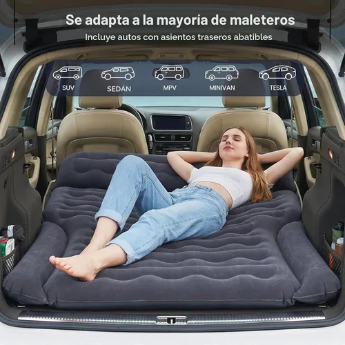 Vista 8 de ABORON SUV Air Mattress with Pump, Inflatable Car Bed for Truck/Tesla/Van Dark Gray