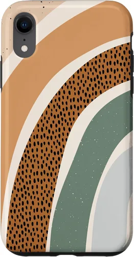 Vista 25 de Boho Burnt Orange Half Rainbow with Dotted Pattern Arches Case for iPhone 17