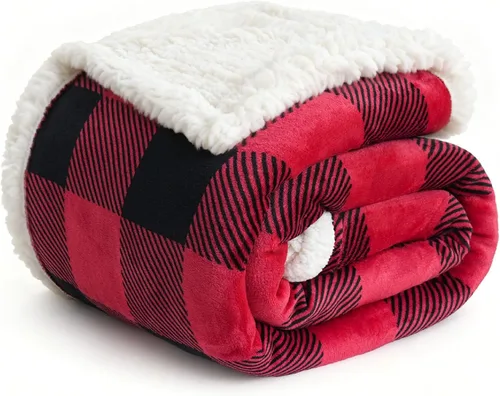 Vista 14 de Gracelife Manta de forro polar Sherpa para sofá, manta de felpa mullida y cálida para mujeres y hombres, acogedora manta gruesa y suave