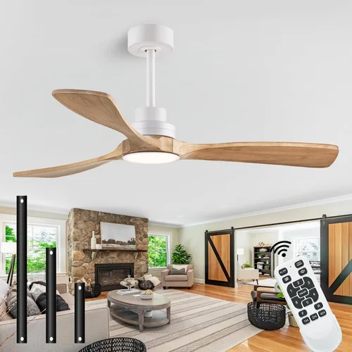 Vista 16 de Ventilador de techo silencioso de 52 pulgadas con control remoto, 3CCT, acabado de nogal. 3CCT, mobile app, full memory function, for use in