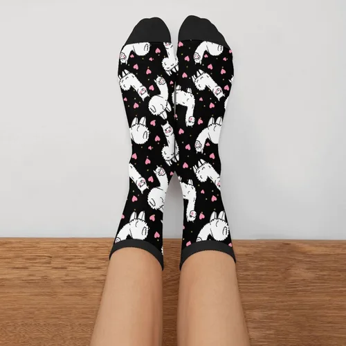 Vista 3 de bassyil Lindos calcetines de Axolotl novedosos, calcetines de vestir casuales locos y divertidos para mujeres y hombres