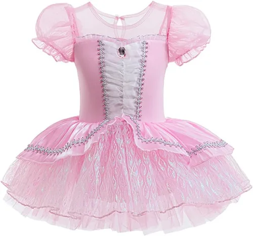 Vista 39 de Leotardos de princesa para niñas con falda de ballet y tutú para Halloween, Navidad, fiesta de cumpleaños, vestido elegante
