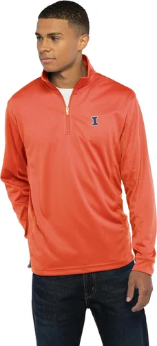 Vista 47 de Vantage Apparel Sudadera estándar universitaria micro malla de rendimiento negro con cremallera de 1/4 para hombre