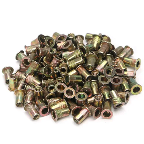 Vista 5 de 100 piezas de tuercas de remache de acero al carbono SAE 1/4-20 Tuercas de remache roscadas Kit de insertos Nutsert Rivnuts Woopais