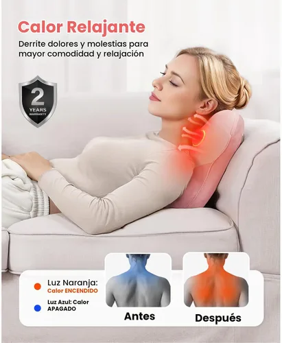 Vista 3 de BOB AND BRAD Masajeador de espalda con calor elegible para FSA, masajeador de cuello con cable EZBack para alivio del dolor de tejido profundo Rosa