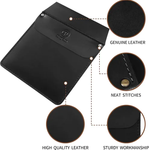 Vista 3 de RingSun Protector de bolsillo de cuero genuino para hombres, bolsa de herramientas duradera, protector de camisas de jeans para herramientas