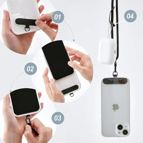 Vista 5 de Cordón universal para teléfono, correa cruzada antirrobo para iPhone 17 Pro Max y la mayoría de teléfonos inteligentes, soporte ajustable