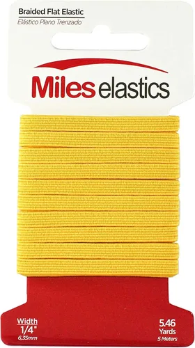 Vista 6 de Miles - Elástico plano trenzado, elástico, fuerte elástico, costura elástica, 1/4 pulgadas (0.250 in) por 5,46 yardas (16.4 ft), fuerte elástico