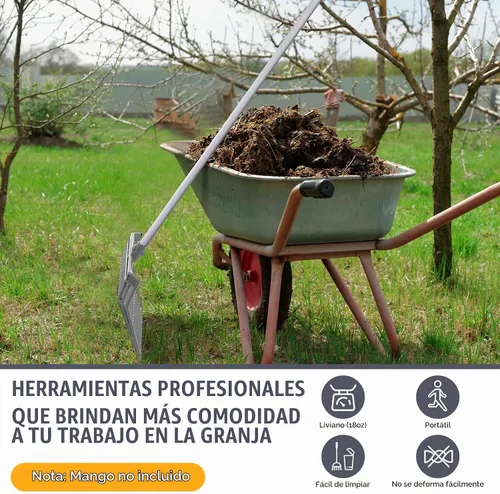 Vista 4 de Lasnten 6 piezas de cabeza de horquilla de estiércol a granel 18 dientes de paso, cabeza de repuesto con tornillos y tuercas, plástico ABS duradero