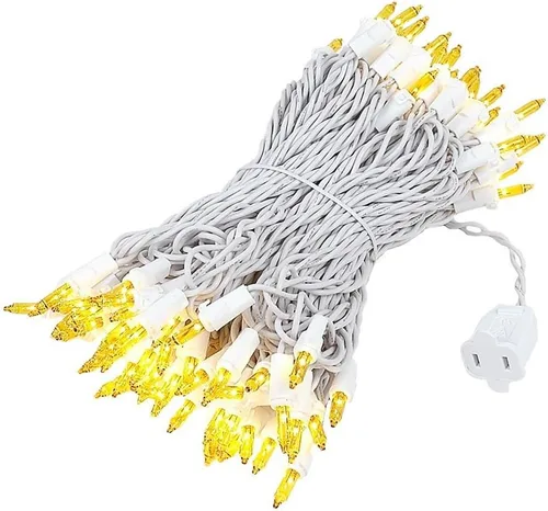 Vista 7 de Novelty Lights - Cadena de 100 mini luces incandescentes con bulbo, 50 pies, espaciadas cada 6 pulgadas, con cable blanco, con certificación UL