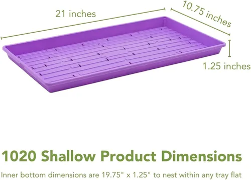 Vista 7 de Bootstrap Farmer - Bandejas Microgreen 1020, paquete de 5 bandejas de semillas extra resistentes y poco profundas con orificios - Cultivo