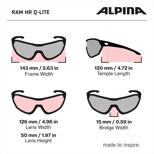 Vista 6 de ALPINA Gafas de ciclismo que mejoran el contraste y a prueba de roturas para hombres y mujeres, 100% protección UV, RAM HR Q-LITE
