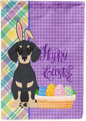 Vista 49 de Caroline's Treasures WDK4925GF Bandera de Pascua Airedale Terrier negra y tostada, tamaño jardín, bandera decorativa para patio exterior, patio