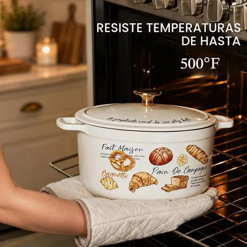 Vista 3 de CAROTE Horno holandés de hierro fundido esmaltado, olla de 5 cuartos