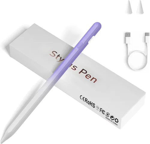 Vista 10 de Lápices stylus para pantallas táctiles, lápiz universal de punta fina para iPad con adsorción magnética, compatible con Blanco degradado rosa