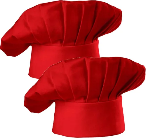 Vista 6 de Hyzrz Juego de 2 gorros de chef para adultos, ajustables, elásticos, para cocinar, cocinar Negro