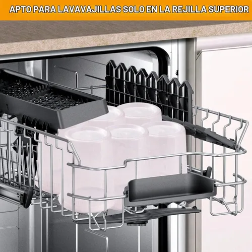 Vista 6 de Kitch'nMore Recipientes de plástico de 32 onzas con tapas herméticas, extragruesos, slime, sopa, a prueba de fugas, apilables, aptos