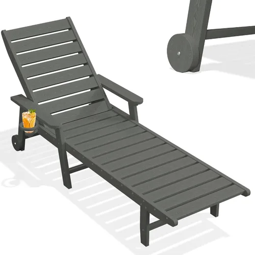 Vista 19 de PLUUV Tumbona de piscina al aire libre con soporte para tazas, azul Aruba Azul (Aruba Blue)