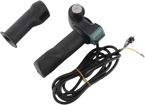 Vista 8 de Agarres eléctricos universales para manillar, 1 par de pantallas de voltaje de batería LCD impermeables con función de bloqueo para bicicleta