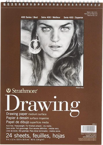 Vista 5 de Strathmore Libreta de papel espiral para dibujo mediano de 11 x 14 pulgadas - 24 hojas - 400500