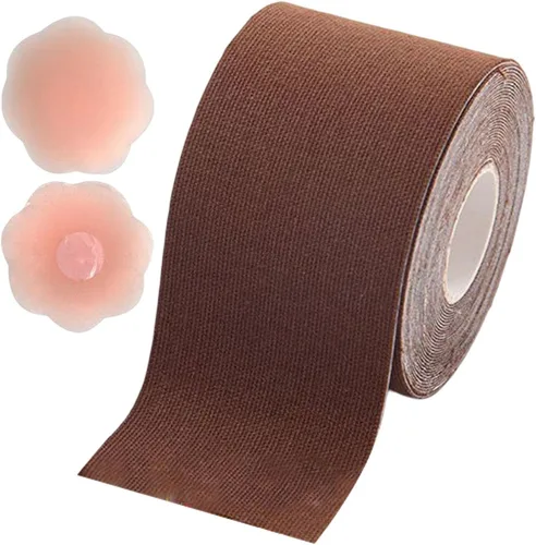 Vista 4 de Xuyuan Boobytape for Breast Lift,Elastic and Silicone Backless Nipple Cover Set - Breathable Boobytape for Breast Lift, Bra Tape Lift for Large