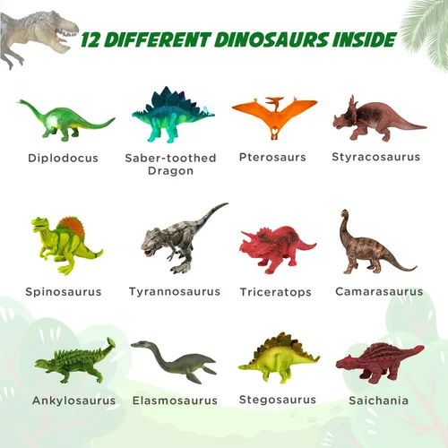 Vista 4 de Desenterrar huevos fósiles de dinosaurios, rompe 12 huevos únicos y descubre 12 lindos dinosaurios, juguete de excavación de Pascua para niños de 3
