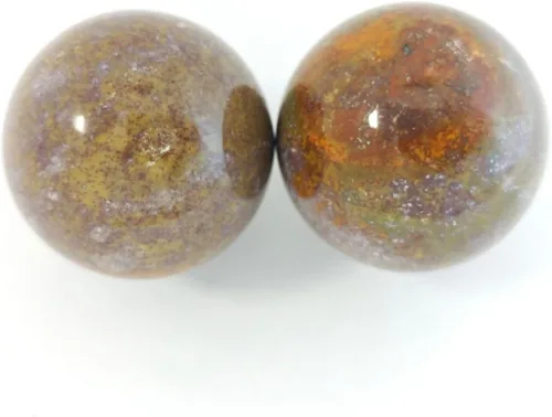 Vista 3 de Top Chi Fancy Jasper Baoding - Bolas para terapia de manos, ejercicio y alivio del estrés (mediano de 1.6 pulgadas)
