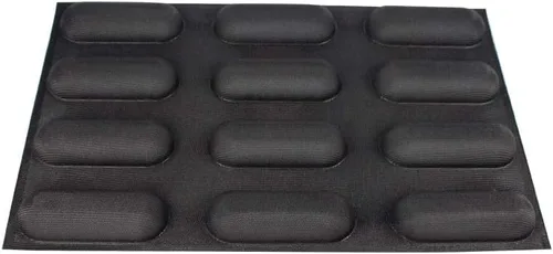 Vista 3 de FETESUR Moldes para perros calientes, moldes antiadherentes para pan de pan, molde de silicona de grado alimenticio, 12 panes de 40 x 60 pulgadas