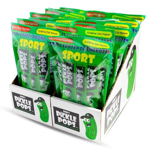 Vista 9 de Bob's Pickle Pops - Paletas de hielo con sabor original a jugo de eneldo - Paletas congeladas pre-entrenamiento - Alivio de calambres