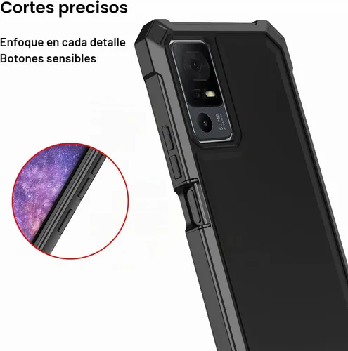 Vista 5 de Ailiber Funda para TCL 40 XL T608M/Jitterbug Smart 4/40T T608DL, color Esquinas Air-Guard y negro
