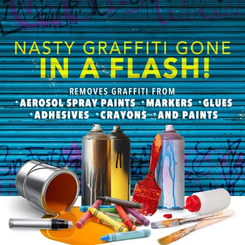 Vista 4 de Smart 'n Easy Removedor de graffiti de superficie lisa – Elimina pinturas en aerosol no deseadas en aerosol, tintas, pinturas y revestimientos
