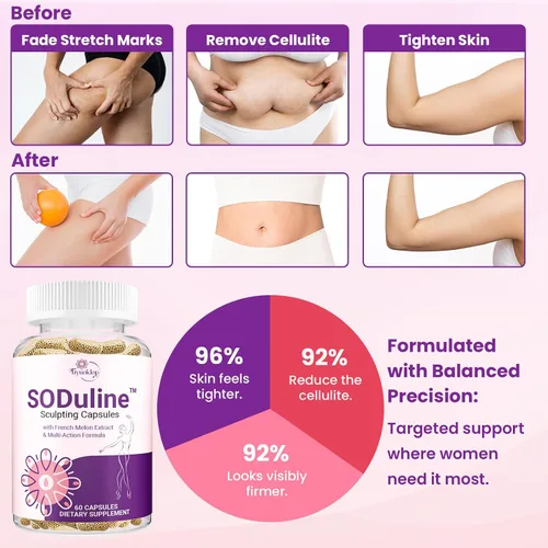 Vista 5 de Suplemento anticelulítico, cápsulas escultoras SODuline™ + SOD de melón francés with Phyto Beadlets, Cellulite Reduces, Cellulite Remover for