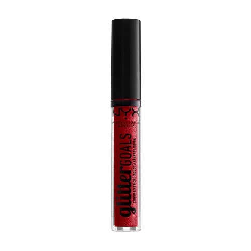 Vista 8 de NYX PROFESSIONAL MAKEUP Lápiz labial líquido Glitter Goals - Alienated (gris oscuro con purpurina plateada)