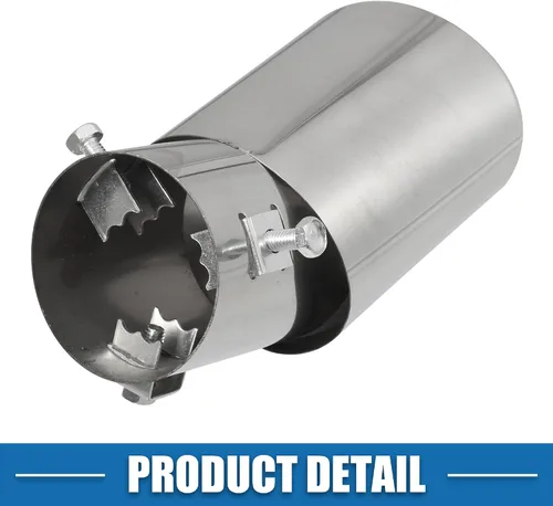 Vista 5 de Tubo de escape de entrada ajustable para automóvil, tubo de escape de 1.5 a 2.25 pulgadas para tubos de 2.24 x 1.26 pulgadas, salida de 5.24