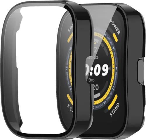 Vista 9 de Protector de pantalla diseñado para Amazfit Bip 5 con película de vidrio templado, parachoques de policarbonato duro, cubierta completa, accesorios