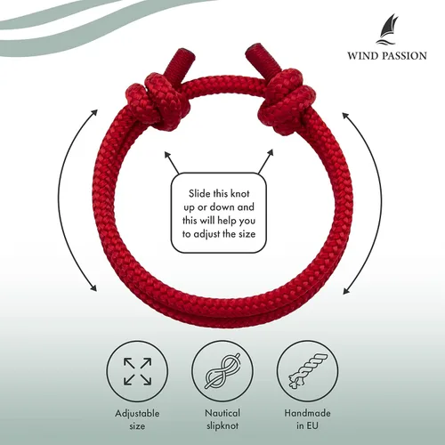Vista 32 de Wind Passion Pulsera para hombre con cuerda mono con estilo náutico trenzado