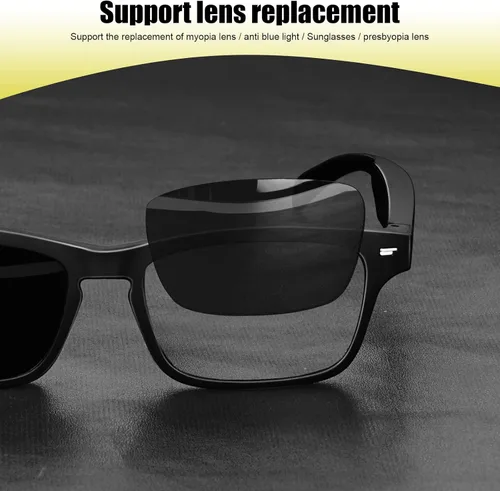 Vista 7 de Lentes inteligentes con altavoz Bluetooth, lentes de sol polarizados, protección UV, control de voz, audio de oído abierto, micrófono HD