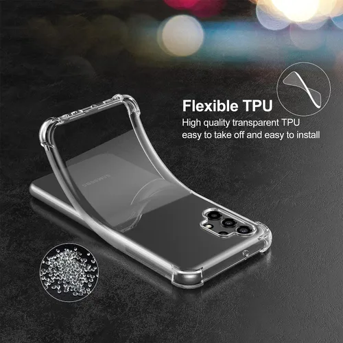 Vista 7 de USTIYA Funda para Samsung Galaxy A13 4G Clear TPU Cuatro Esquinas Cubierta Protectora Transparente Suave Funda