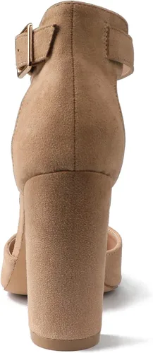 Vista 8 de Tacones altos. Zapatos de tacón grueso y puntiagudos con punta cerrada, zapatos de moda para fiestas, bodas, regalos para mujeres