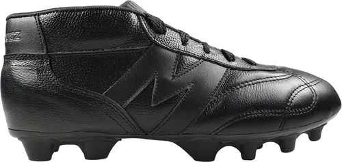 Vista 2 de Manriquez Zapatillas de Fútbol Botas Vintage Total Negro Cuero Genuino Adulto