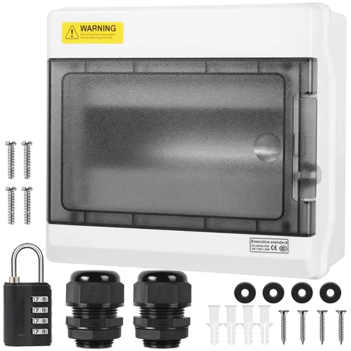 Vista 15 de Caja de Protección de Distribución Impermeable, Caja Eléctrica de Disyuntores de Plástico ABS y Cubierta Transparente IP65, para Disyuntor de Pared