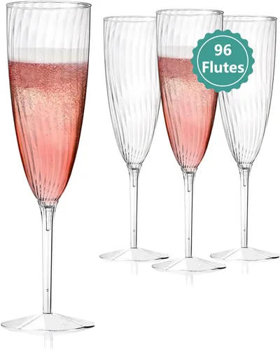 Vista 7 de Copas de Champán de Plástico, 36 PCS Copas de Vino Desechables Transparentes Vasos de Cóctel de Plástico Reutilizables para el Hogar Vida Diaria