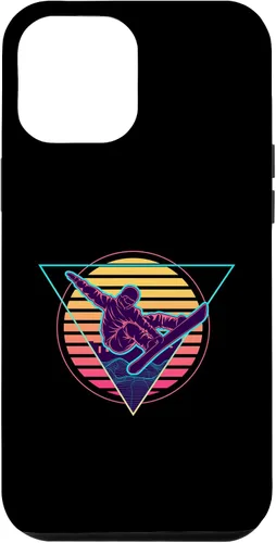 Vista 6 de iPhone 15 Retro Futuristic Snowboarder Synthwave Snowboarding Case